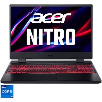 Laptop Acer Gaming Nitro AN515-58-716F cu procesor Intel® Core™ i7-12700H pana la 4.70 GHz, 15.6, Full HD, IPS, 144Hz, 8GB, 512GB SSD, NVIDIA GeForce RTX 3050Ti 4GB, No OS