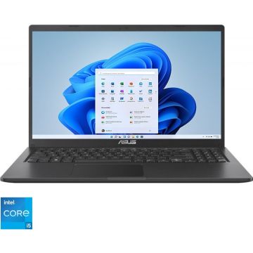 Laptop ASUS 15.6'' VivoBook 15 X1500EA, FHD, Procesor Intel Core i5-1135G7, 8GB DDR4, 512GB SSD, Intel Iris Xe, Win 11 Home, Indie Black