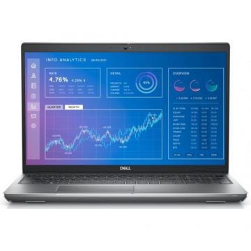 Laptop Dell Precision 3571 (Procesor Intel® Core™ i7-12700H (24M Cache, up to 4.70 GHz), 15.6inch FHD, 32GB, 512GB SSD, nVidia RTX A1000 @4GB, 4G, Windows 11 Pro, Gri)