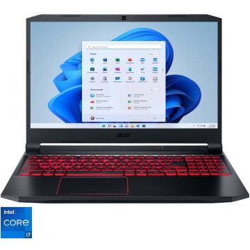 Laptop Gaming Acer Nitro 5 AN515-57-75CG cu procesor Intel® Core™ i7-11800H pana la 4.60 GHz, 15.6 FHD IPS 144Hz, 16GB, 512GB SSD, NVIDIA® GeForce RTX™ 3050Ti 4G GDDR6, No OS