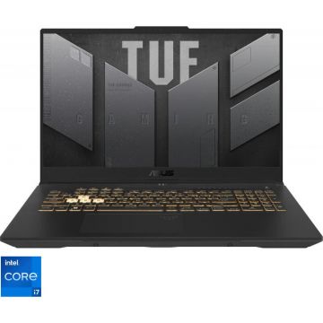 Laptop Gaming ASUS TUF Gaming F17 cu procesor 12th Gen Intel® Core™ i7-12700H pana la 4.70 GHz, 17.3, Full HD, 144Hz, IPS, 16GB DDR5, 512GB PCIe® 3.0 NVMe™ M.2 SSD, NVIDIA® GeForce RTX™ 3050 4GB GDDR6, No OS