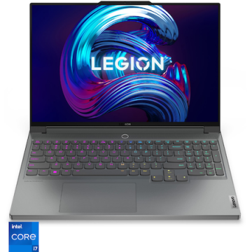 Laptop gaming Lenovo Legion 7 16IAX7 cu procesor Intel Core i7-12800HX, 16, WQXGA, 16GB, 1TB SSD, NVIDIA GeForce RTX 3070 Ti 8GB, No OS, Storm Grey