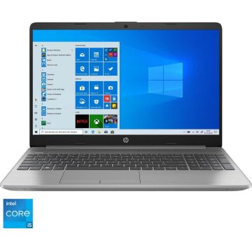 Laptop HP 250 G8 cu procesor Intel Core i5-1135G7, 15.6, Full HD, 8GB, 512GB SSD, Intel Iris Xe Graphics, Windows 10 Pro, Asteroid Silver