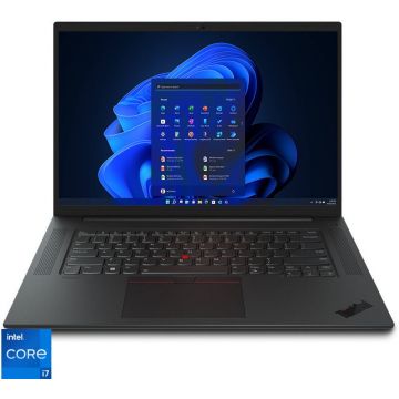 Laptop Lenovo 16'' ThinkPad P1 Gen 5, WQXGA IPS 165Hz, Procesor Intel® Core™ i7-12700H, 32GB DDR5, 1TB SSD, RTX A2000 8GB, 5G, Win 11 DG Win 10 Pro, Black