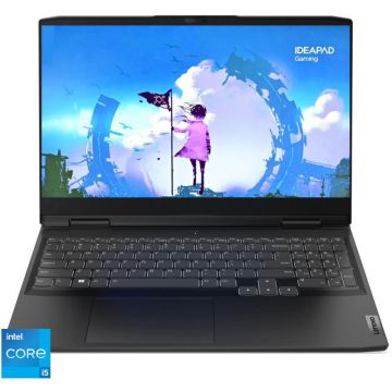 Laptop Lenovo Gaming 15.6'' IdeaPad 3 15IAH7, FHD IPS 120Hz, Procesor Intel Core i5-12450H, 16GB DDR4, 512GB SSD, GeForce RTX 3050 4GB, No OS, Onyx Grey