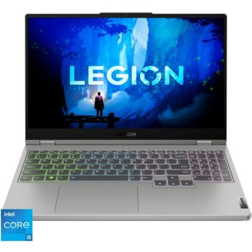 Laptop Lenovo Gaming 15.6'' Legion 5 15IAH7H, FHD IPS 144Hz, Procesor Intel® Core™ i5-12500H, 16GB DDR5, 512GB SSD, GeForce RTX 3060 6GB, No OS, Cloud Grey