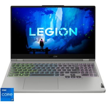 Laptop Lenovo Gaming 15.6'' Legion 5 15IAH7H, FHD IPS 144Hz, Procesor Intel Core i7-12700H, 32GB DDR5, 512GB SSD, GeForce RTX 3060 6GB, No OS, Cloud Grey