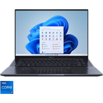 Ultrabook ASUS 16'' Zenbook Pro 16X OLED UX7602ZM, 4K Touch, Procesor Intel® Core™ i7-12700H, 16GB DDR5, 1TB SSD, GeForce RTX 3060 6GB, Win 11 Pro, Tech Black