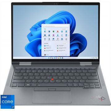 Ultrabook Lenovo 14'' ThinkPad X1 Yoga Gen 7, WQUXGA OLED Touch, Procesor Intel® Core™ i7-1260P, 32GB DDR5, 1TB SSD, Intel Iris Xe, 5G, Win 11 Pro, Storm Grey
