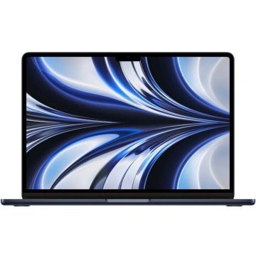 Apple Laptop Apple MacBook Air, Apple M2, 13.6 inch, 16GB RAM, 512GB SSD, macOS Monterey, Negru