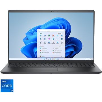Dell Laptop DELL Vostro 3520, 15.6 inch FHD, Intel Core i7-1255U, 16GB RAM, 512GB SSD, Windows 11 Pro, Negru