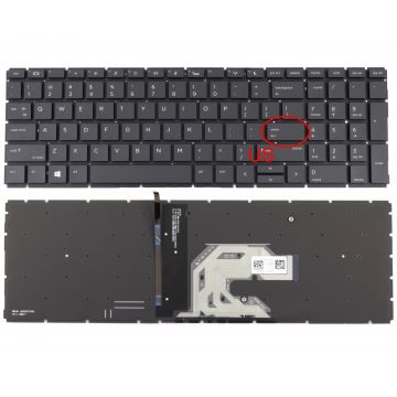 Tastatura HP 2B-BBU01Q100 iluminata layout US fara rama enter mic