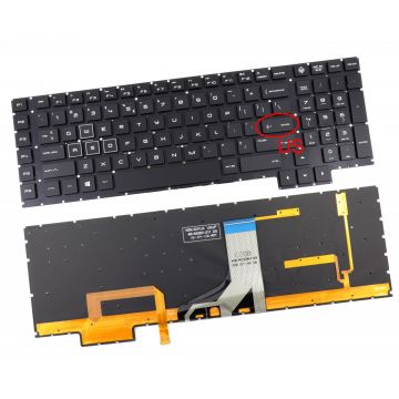 Tastatura Neagra cu iluminare alba HP Omen 17-AN008CA iluminata layout US fara rama enter mic