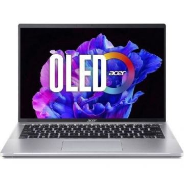 Acer Laptop Acer Swift Go 14 SFG14-71, Intel Core i5-1335U, 14 inch 2.2K, 8GB RAM, 512GB SSD, No OS, Argintiu Acer Laptop Acer Swift Go 14 SFG14-71, Intel Core i5-1335U, 14 inch 2.2K, 8GB RAM, 512GB SSD, No OS, Argintiu