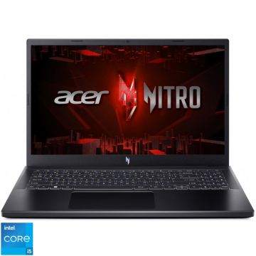 Laptop Acer Gaming 15.6'' Nitro V 15 ANV15-51, FHD IPS 144Hz, Procesor Intel® Core™ i5-13420H (12M Cache, up to 4.60 GHz), 16GB DDR5, 512GB SSD, GeForce RTX 2050 4GB, No OS, Obsidian Black