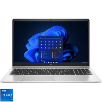 Laptop HP 15.6'' ProBook 450 G9, FHD IPS, Procesor Intel® Core™ i7-1255U (12M Cache, up to 4.70 GHz), 16GB DDR4, 512GB SSD, Intel Iris Xe, Win 11 Pro DG Win 10 Pro, Silver