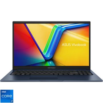 Laptop ASUS 15.6'' Vivobook 15 X1504ZA, FHD, Procesor Intel® Core™ i7-1255U (12M Cache, up to 4.70 GHz), 8GB DDR4, 512GB SSD, Intel Iris Xe, No OS, Quiet Blue