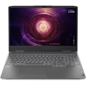 Laptop Lenovo Gaming 15.6'' LOQ 15APH8, FHD IPS 144Hz G-Sync, Procesor AMD Ryzen™ 7 7840HS (16M Cache, up to 5.1 GHz), 16GB DDR5, 512GB SSD, GeForce RTX 4050 6GB, No OS, Storm Grey