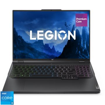 Laptop Lenovo Gaming 16'' Legion Pro 5 16IRX8, WQXGA IPS 240Hz G-Sync, Procesor Intel® Core™ i5-13500HX (24M Cache, up to 4.70 GHz), 16GB DDR5, 1TB SSD, GeForce RTX 4060 8GB, No OS, Onyx Grey, 3Yr Onsite Premium Care