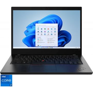 Laptop Lenovo 14'' ThinkPad L14 Gen 2, FHD IPS, Procesor Intel® Core™ i7-1165G7 (12M Cache, up to 4.70 GHz, with IPU), 16GB DDR4, 512GB SSD, Intel Iris Xe, Win 11 DG Win 10 Pro, Black