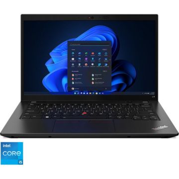 Laptop Lenovo 14'' ThinkPad L14 Gen 3, FHD IPS, Procesor Intel® Core™ i5-1235U, 16GB DDR4, 512GB SSD, Intel Iris Xe, Win 11 DG Win 10 Pro, Thunder Black