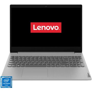 Laptop Lenovo IdeaPad 3 15IGL05 cu procesor Intel Celeron N4120, 15.6, 4GB, 256GB SSD, Intel UHD Graphics 600, FreeDOS, Platinum Grey