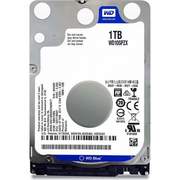 HDD notebook WD 1 TB, Blue, 5400 rpm, buffer 128 MB, 6 Gb/s, S-ATA 3,