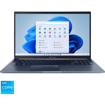 Laptop ASUS VivoBook 15 X1502ZA cu procesor Intel® Core™ i3-1220P pana la 4.40 GHz, 15.6, Full HD, IPS, 8GB, 256GB SSD, Intel® UHD Graphics, Windows 11 Home in S Mode, Quiet Blue
