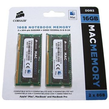 Memorie SODIMM DDR3 16GB,2*8 1333MHz, MAC Memory CMSA16GX3M2A1333C9