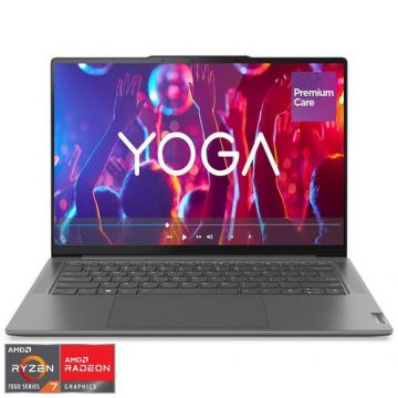 Laptop Lenovo Yoga Pro 7 14APH8 cu procesor AMD Ryzen™ 7 7840HS pana la 5.1 GHz, 14.5inch, 3K, IPS, 16GB, 1TB SSD, NVIDIA® GeForce RTX™ 3050 6GB GDDR6 , No OS, Gri