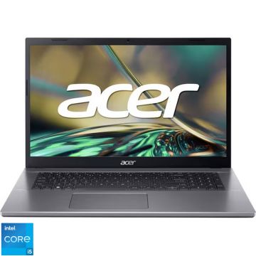 Laptop Acer 17.3'' Aspire 5 A517-53, FHD IPS, Procesor Intel® Core™ i5-12450H (12M Cache, up to 4.40 GHz), 16GB DDR4, 512GB SSD, GMA UHD, No OS, Steel Gray