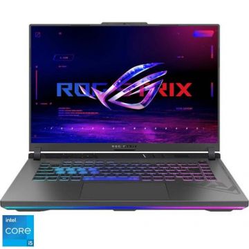 Laptop Gaming ASUS ROG Strix G16 G614JU cu procesor Intel® Core™ i5-13450HX pana la 4.60 GHz, 16inch, FHD+, IPS, 165Hz, 16GB DDR5, 1TB SSD, NVIDIA® GeForce RTX™ 4050 6GB GDDR6 TGP 140W, No OS, Eclipse Gray