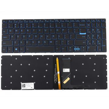 Tastatura Lenovo PK131YJ4B17 Neagra cu margini albastre iluminata backlit