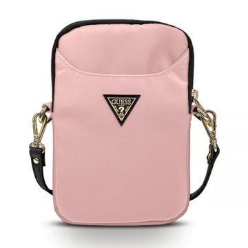 Nylon Guess Bag Pink Triangle Logo - Profesional Fashion