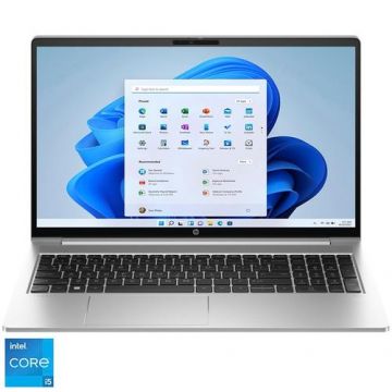 Laptop HP ProBook 450 G10 cu procesor Intel® Core™ i5-1335U pana la 4.6 GHz, 15.6inch, Full HD, IPS, 16GB DDR4, 512GB SSD, Intel® UHD Graphics, Windows 11 Pro, Argintiu