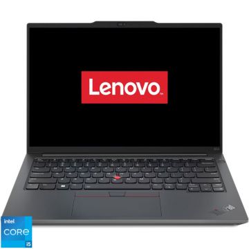Laptop Lenovo 14'' ThinkPad E14 Gen 5, WUXGA IPS, Procesor Intel® Core™ i5-1335U (12M Cache, up to 4.60 GHz), 16GB DDR4, 512GB SSD, Intel Iris Xe, No OS, Graphite Black