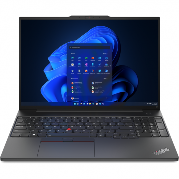 Laptop ThinkPad E16 WUXGA 16 inch Gen1 AMD Ryzen 5 7530U 16GB 256GB SSD Windows 11 Pro Graphite Black