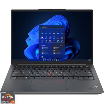 Laptop Lenovo 14'' ThinkPad E14 Gen 5, WUXGA IPS, Procesor AMD Ryzen™ 7 7730U (16M Cache, up to 4.5 GHz), 16GB DDR4, 512GB SSD, Radeon, Win 11 Pro, Graphite Black