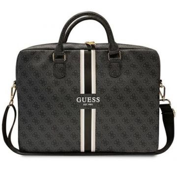 Geanta, Guess, negru, 4G Printed Stripe, 16inch, piele sintetica/nailon