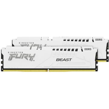 Kingston Memorii Kingston FURY Beast White 32GB(2x16GB) DDR5, 6000MT/s, CL40