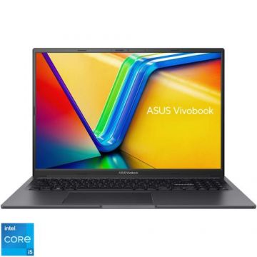 Laptop ASUS Vivobook 16X K3605VC cu procesor Intel® Core™ i5-13500H pana la 4.70 GHz, 16'', WUXGA, IPS, 16GB, 512GB SSD, NVIDIA® Geforce RTX™ 3050 4GB GDDR6, No OS, Negru