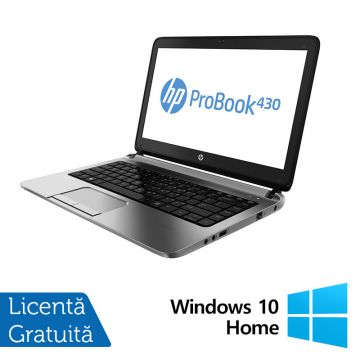 Laptop Refurbished HP ProBook 430 G1, Intel Core i5-4300U 1.90 - 2.90GHz, 8GB DDR3, 256GB SSD, 14 Inch HD, Webcam + Windows 10 Home