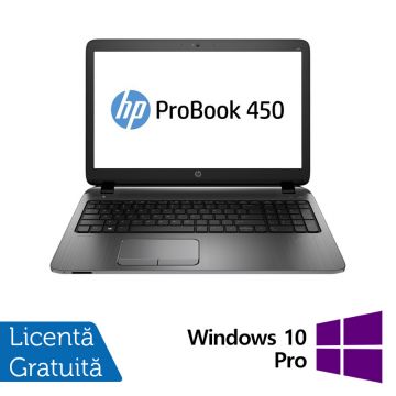 Laptop Refurbished HP ProBook 450 G3, Intel Core i5-6200U 2.30GHz, 8GB DDR4, 256GB SSD, 15.6 Inch HD, Webcam + Windows 10 Pro