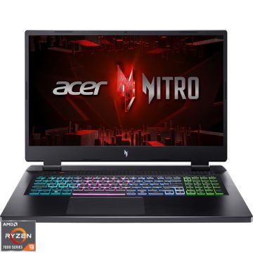 Laptop Acer Gaming 17.3'' Nitro 17 AN17-41, QHD IPS 165Hz, Procesor AMD Ryzen™ 9 7940HS (16M Cache, up to 5.2 GHz), 32GB DDR5, 1TB SSD, GeForce RTX 4070 8GB, No OS, Obsidian Black