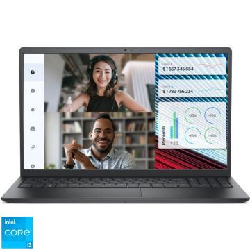 Laptop DELL 15.6'' Vostro 3520 (seria 3000), FHD 120Hz, Procesor Intel® Core™ i3-1215U (10M Cache, up to 4.40 GHz, with IPU), 8GB DDR4, 512GB SSD, GMA UHD, Linux, Carbon Black, 3Yr ProSupport
