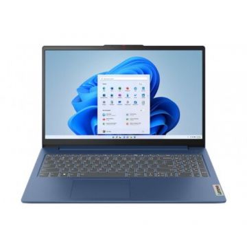 Lenovo Laptop Lenovo IdeaPad Slim 3 15IAH8, Intel Core i5-12450H, 15.6 inch FHD, 16GB RAM, 512GB SSD, Free DOS, Albastru