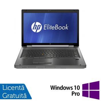 Laptop Second Hand HP EliteBook 8770w, Intel Core i7-3740QM 2.70GHz, 8GB DDR3, 256GB SSD, Nvidia Quadro K3000M 2GB, DVD-RW, 17.3 Inch Full HD, Fara Webcam, Tastatura Numerica, Grad A-, Windows 10 Pro