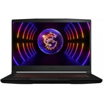 MSI Laptop Gaming MSI Thin GF63 12VE, Intel Core i7-12650H, 15.6 inch FHD, 16GB RAM, 1TB SSD, nVidia RTX 4050 6GB, Free DOS, Negru