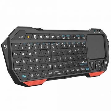 Tastatura Wireless Techstar®, Bluetooth, Scroll, TouchPad, Controller, Mouse, Iluminata