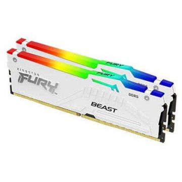 Kingston Memorie Kingston FURY Beast White RGB 64GB(2x32GB) DDR5, EXPO, 6000MT/s, CL36